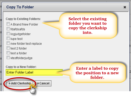 copy to folder popup